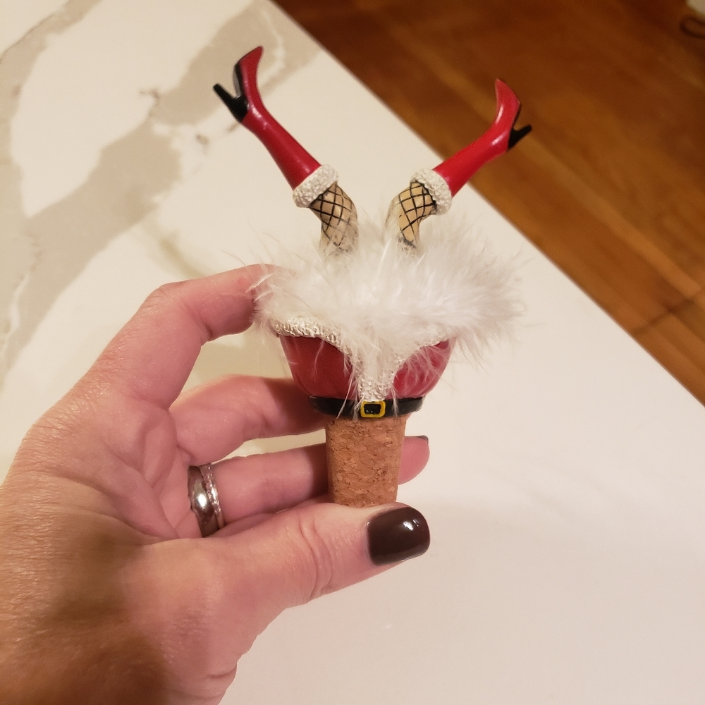 Wacky Legs Mrs Clause Wine Bottle Cork